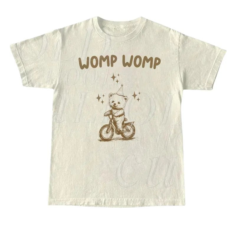Womp Womp Funny Retro Shirt, Unisex Meme Bear T Shirt, Funny Gag T Shirt, Graphic Shirt, Relaxed Cotton Adult Tee, Silly...