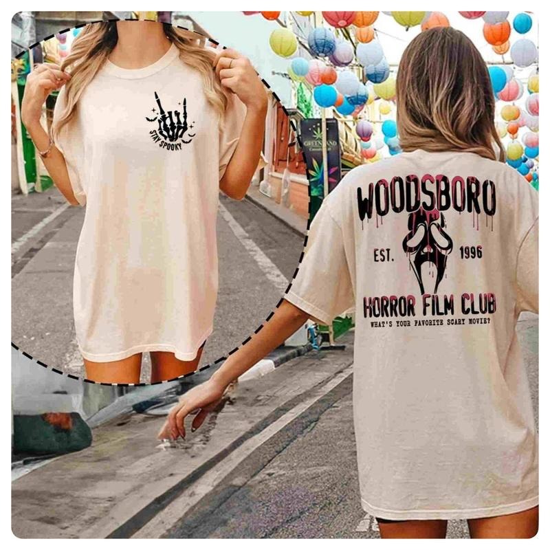 Woodsboro Club Shirt, Film Club Shirt, Spooky Season Shirt, Scream Ghostface Shirt Halloween Shirt Fall Shirt Hoodie,...