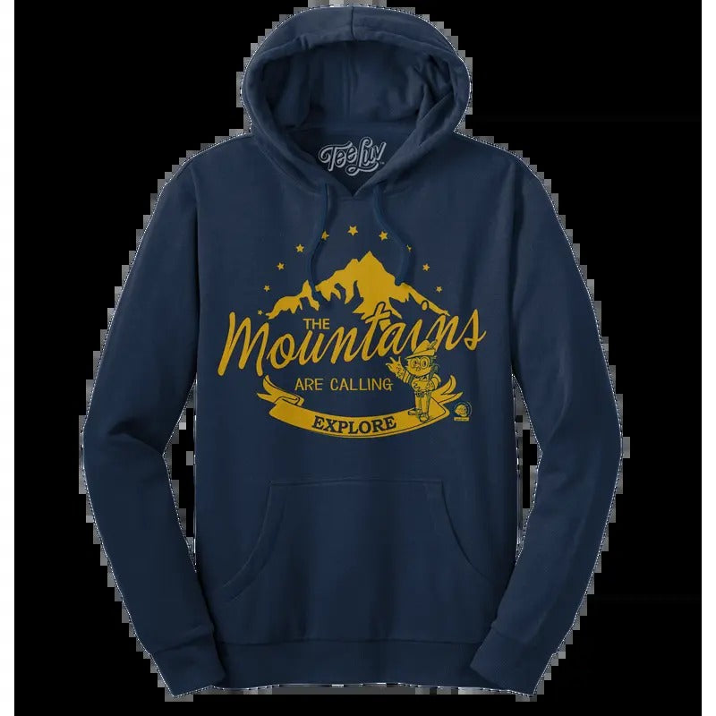 Woodsy Owl Explore Pullover Hooded Sweatshirt - Navy T-Shirts, Hoodie | RetroVerseTees.com