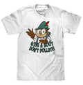 Woodsy Owl Give a Hoot Don't Pollute on Recycled T-Shirt - White Hoodie, Sweatshirt | RetroVerseTees.com