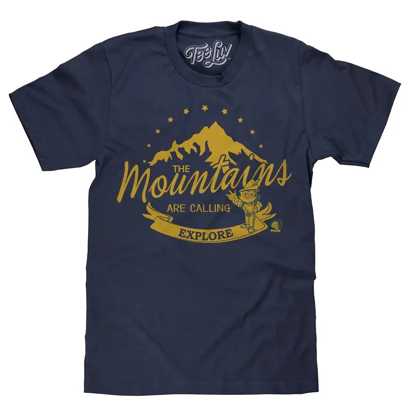 Woodsy Owl The Mountains are Calling T-Shirt - Navy Hoodie, Sweatshirt | RetroVerseTees.com