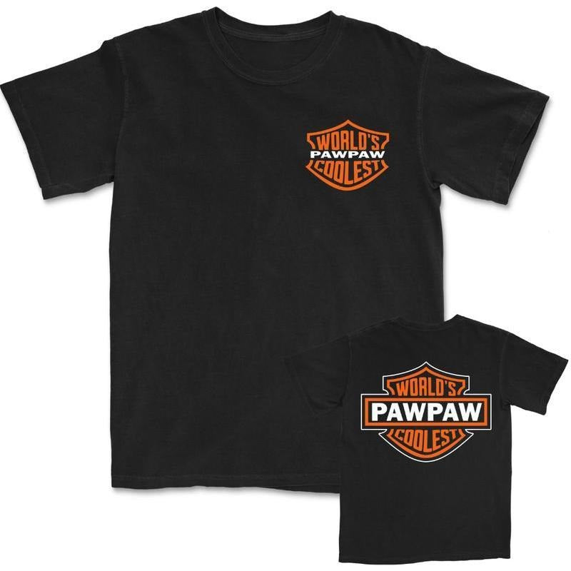 World'WB shield Coolest Grandpa Nickname Gift Motorcycle Dad Print Back Font Shirt, TNF'WB shield Day Tee Birthday Gift