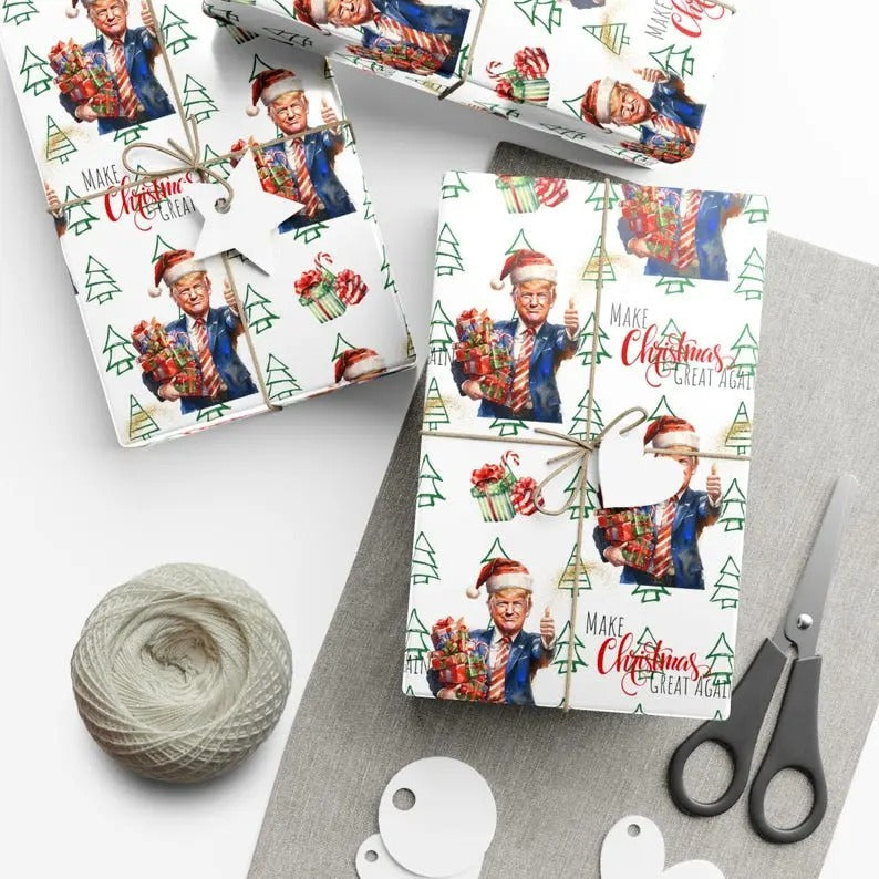 Wrapping Paper, Republican Political Trump Make Christmas Great Again Funny Gift Wrap Papers, Holiday Gift Wrap,...