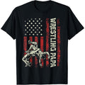 Wrestling Papa US Flag Dad Patriotic Wrestler TNF'WB shield Day T-Shirt Hoodie, Sweatshirt | RetroVerseTees.com