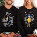 Wybie and Coraline Couple Couple Sweatshirt, Cute Coraline T-Shirt, Valentine Movie Hoodie Shirt, Coraline yellow Coat Tee