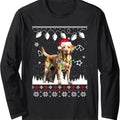 Xmas Ugly Sweater Christmas Lights Labrador Retriever Dog Long Sleeve T-Shirt Hoodie, Sweatshirt | RetroVerseTees.com