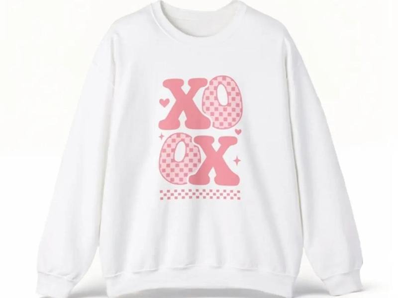 Xoxo Sweatshirt Valentine Crewneck T-Shirts, Hoodie | RetroVerseTees.com