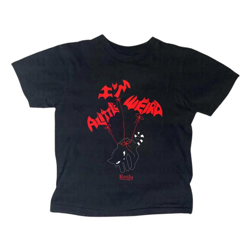 Y2k Cat Emily Strange Baby Tee, Gothic Emo Girl Top, Vintage Women's Casual Cotton Short Sleeve T-Shirt, Fitted Design,...