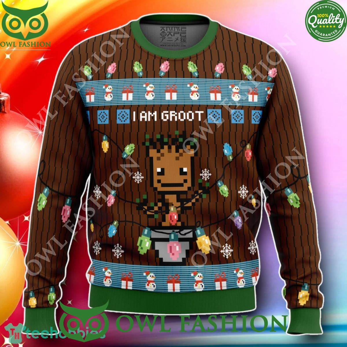 I Am Groot Lights Christmas Ugly Sweater