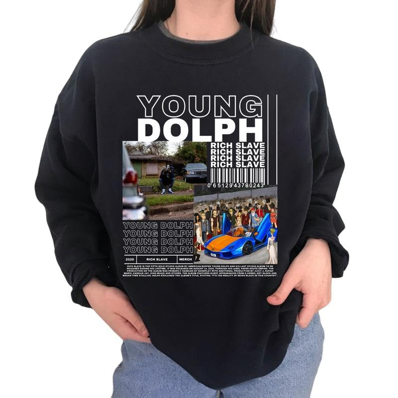 YOUNG DOLPH T Shirt,  Young Dolph Rapper Unisex Sweater, Hiphop, Retro 90s Vintage Bootleg Tee Hoodie Sweatshirt