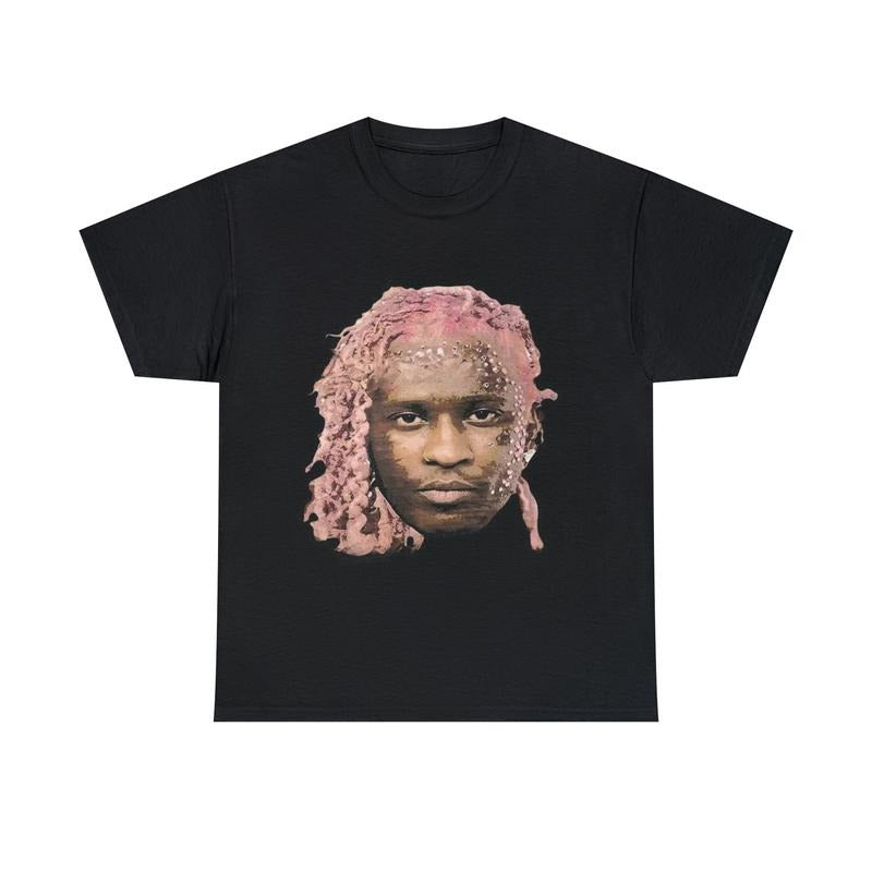 YOUNG THUG T-SHIRT, Rap Tee Concert T-Shirt, Kanye Thugger Lil Baby  Pink Rare Hip Hop Graphic T-Shirt, Vintage Unisex...