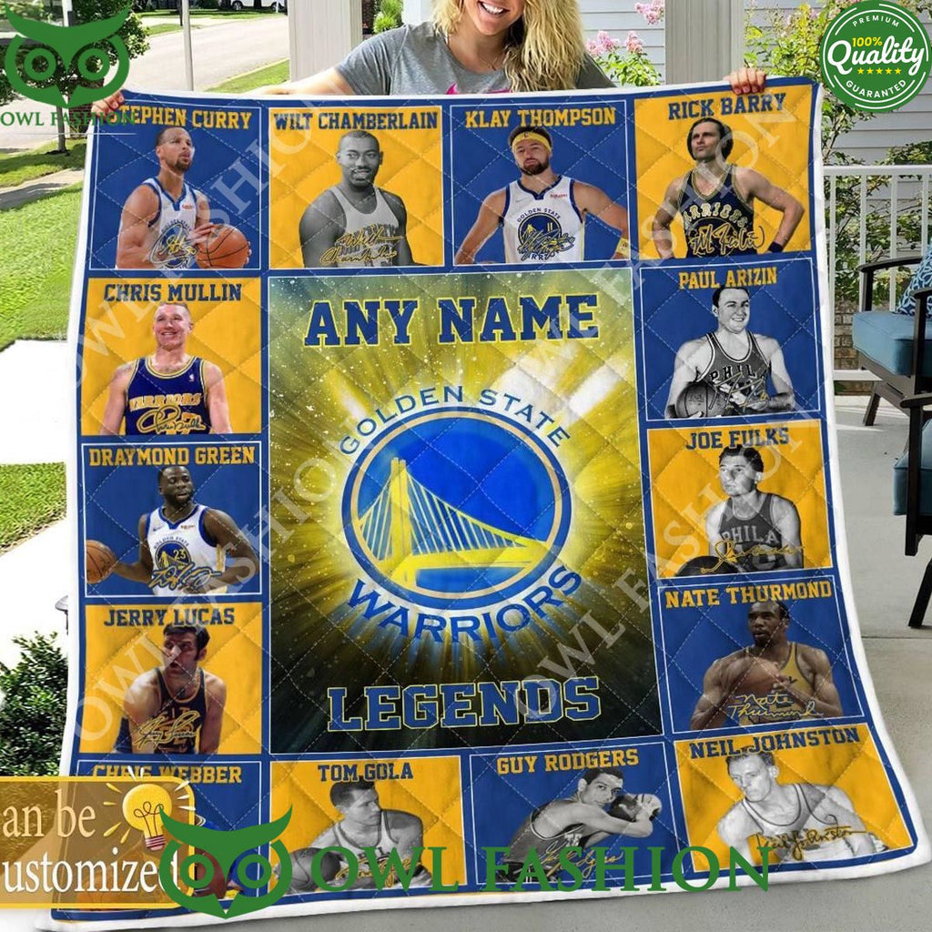 Golden State Warriors Legends 2024 Team Customized Limited Quilt Fleece Blanket