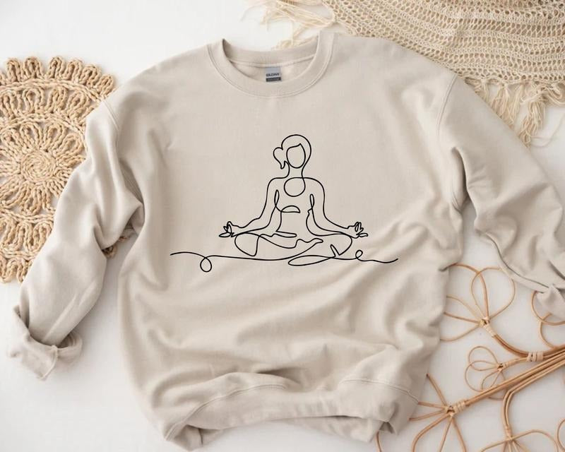 Yoga Sweatshirt  Yoga Gifts For Women  Yoga Gifts For Her  Mom Birthday Gift  Good Vibes Mothers Day Sweater,Personalized...
