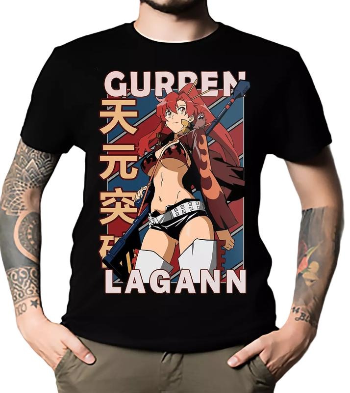 Yoko Littner Tengen Toppa Gurren Lagann Blue Red Retro Design Classic T-Shirt Hoodie, Sweatshirt | RetroVerseTees.com