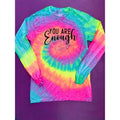 You Are Enough Tie-Dye Long Sleeve Tee Hoodie, Sweatshirt | RetroVerseTees.com
