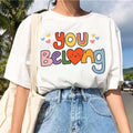 You Belong LGBTQ Pride TShirt, LGBT T Shirt, LGBTQ Ally Shirt, Pride Shirt Women, Lesbian T-Shirts, Gay Pride, Trans Ally...