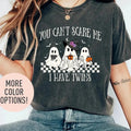 You Can't Scare Me I Have Twins Shirt, Funny Ghost Shirt for Twin Mom, Halloween Twin Mom Shirt, Twin Pregnancy Reveal...