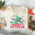You Can't Sit With Us Christmas Character Movie Grin Jack Skellington Shirt, Christmas Movies Shirt, Xmas Graphic Tee...