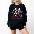 You Can't Sit With Us Christmas Character Movie Grin Jack Skellington Sweatshirt, Christmas Season Shirt, Funny Christmas...