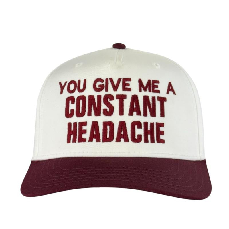 You Give Me a Constant Headache Hat Funny Sarcastic Trucker Cap Vintage Style Custom Embroidered Dad Hat T-Shirts,...
