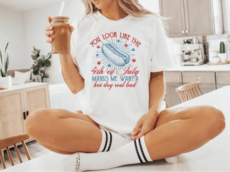 You Look Like the 4th of July Shirt, 4th of July Retro America Hot Dog Shirt,Funny 4th July, Hot Dog Lover Hoodie, Sweatshirt