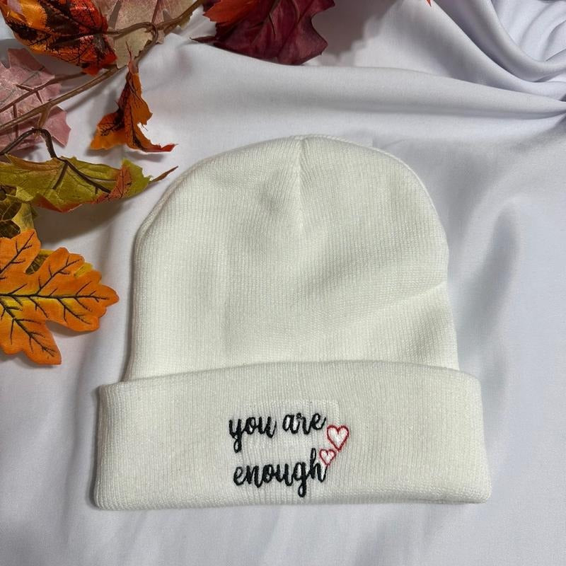 You are enough embroidered Beanie T-Shirts, Hoodie, Sweatshirt | RetroVerseTees.com