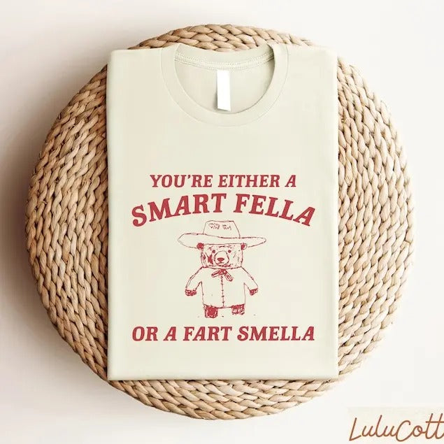 You're Either A Smart Fella or A Fart Smella Shirt,Funny Meme Shirt, Trash Panda Shirt, Trendy Cool Sweatshirt Hoodie