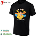 Young Goku riding rubber duck at sunset enjoying summer shirt