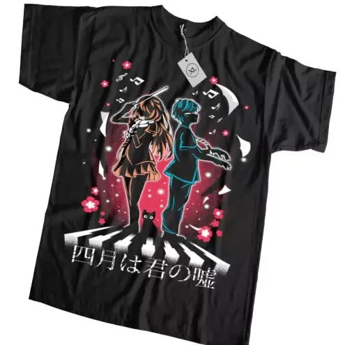 Your Lie in April T-shirt Anime Manga 2023 Tshirt shirt All Size Black Hoodie, Sweatshirt | RetroVerseTees.com
