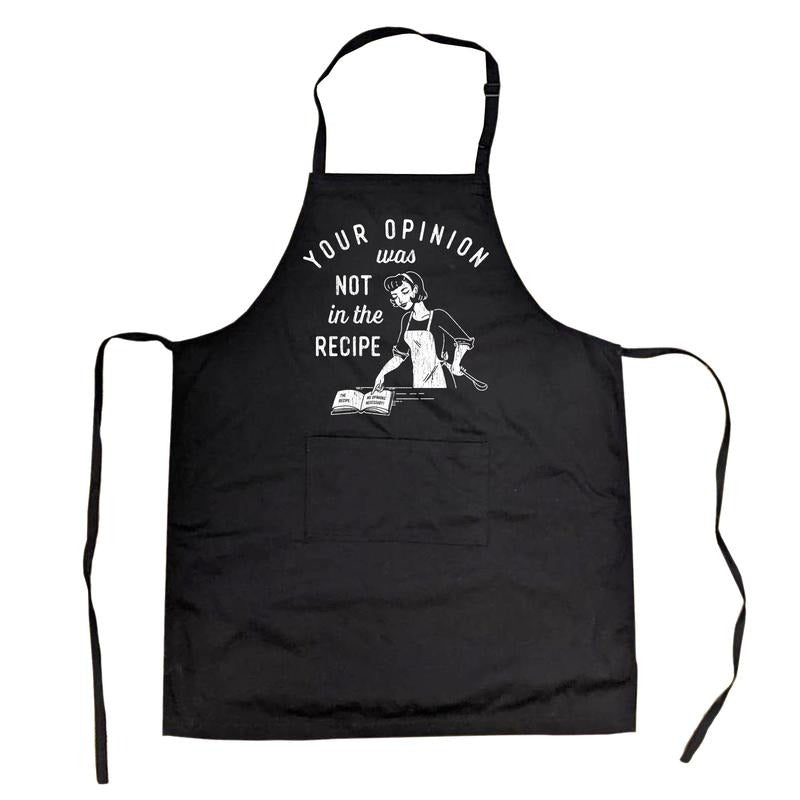 Your Opinion Was Not Red plumber brand TNF Recipe Cookout Apron Funny Baking Graphic Smock Funny Aprons Adjustable...