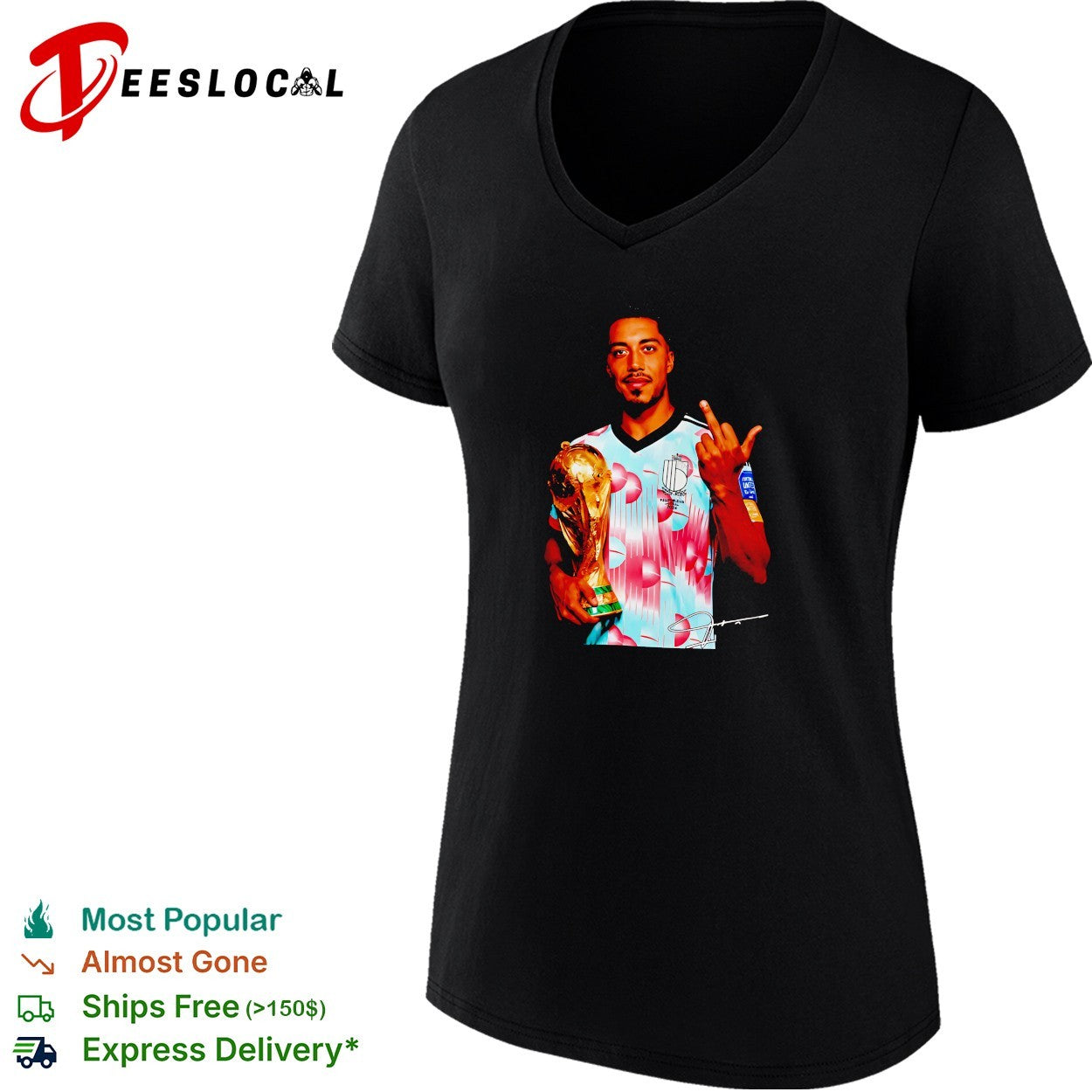 Youri Tielemans Belgium national football holding trophy middle finger shirt