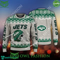 Logo Pattern Helmet New York Jets Xmas 3D Ugly Sweater