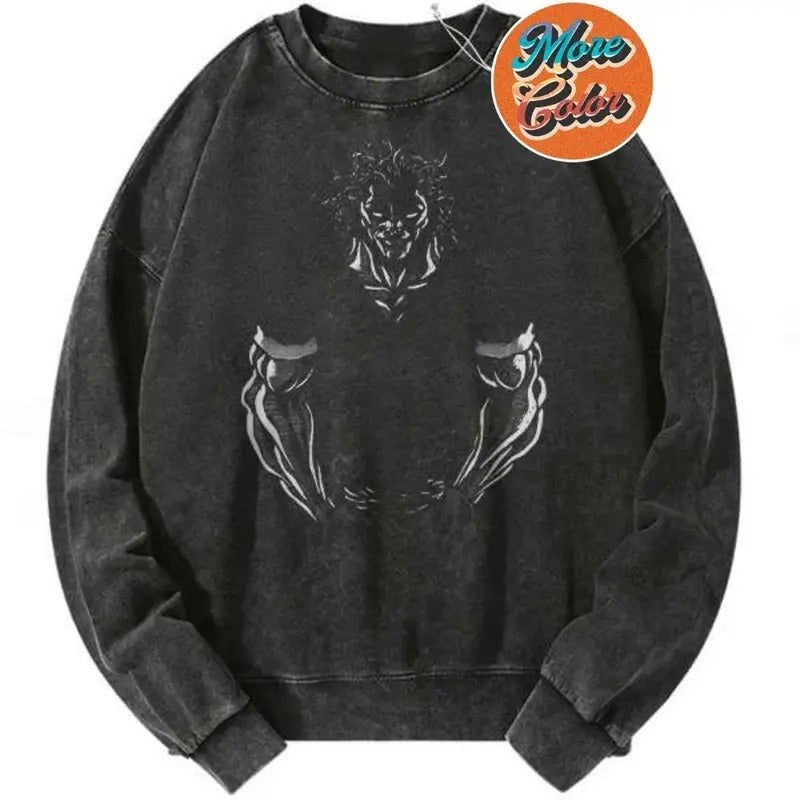 Yujiro Hanma Baki Anime Vintage Shirts, Cotton Unisex Sweatshirt, Crew Neck, Size S- 3XL, Menswear Top, Womenswear Top...