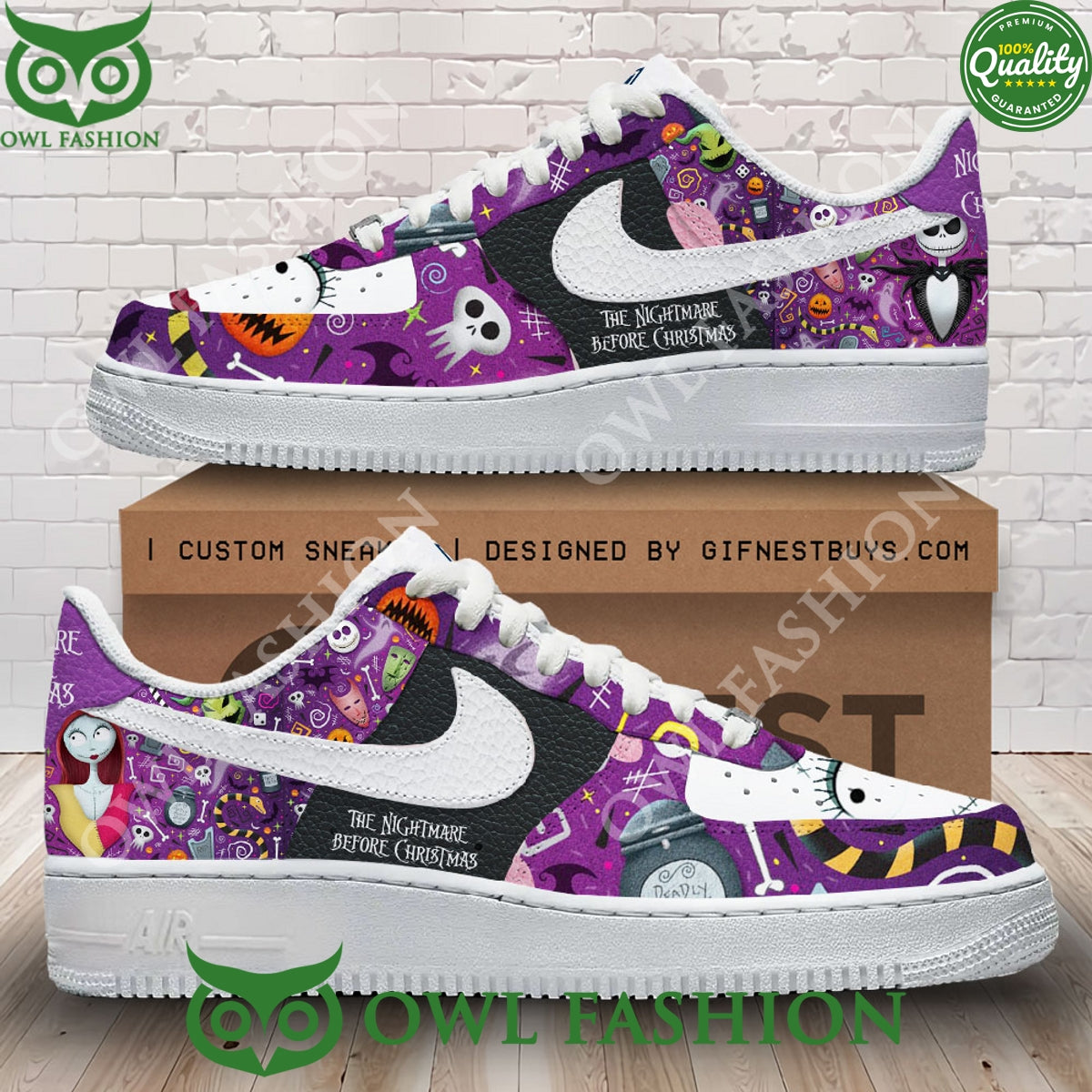 The Nightmare Before Christmas Halloween Pattern Air Force 1 Sneaker