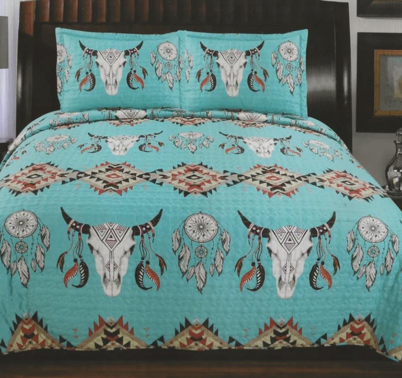 ZBullskull Turquoise 5 Piece Quilt Set T-Shirts, Hoodie, Sweatshirt | RetroVerseTees.com