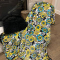 ZLeopard Sunflower Turquoise Oversized Blanket 82"x90" T-Shirts, Hoodie, Sweatshirt | RetroVerseTees.com