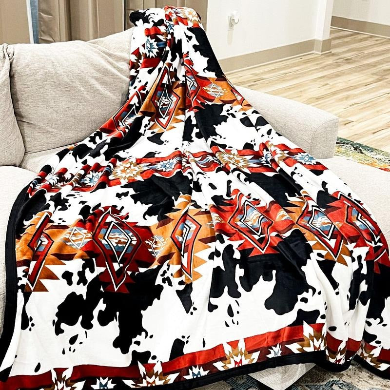 ZSouthwest Aztec Cow Oversized Blanket T-Shirts, Hoodie, Sweatshirt | RetroVerseTees.com