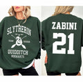 Zabini 21 Quidditch Seeker Sweatshirt, HP books, Dracotok Bookish shirt, Movie Wizards House Tee, Gift For HP fans Hoodie