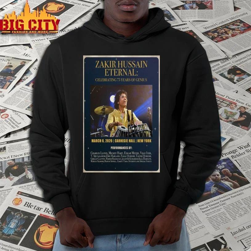Zakir Hussain Carnegie Hall, New York 2026 Poster shirt