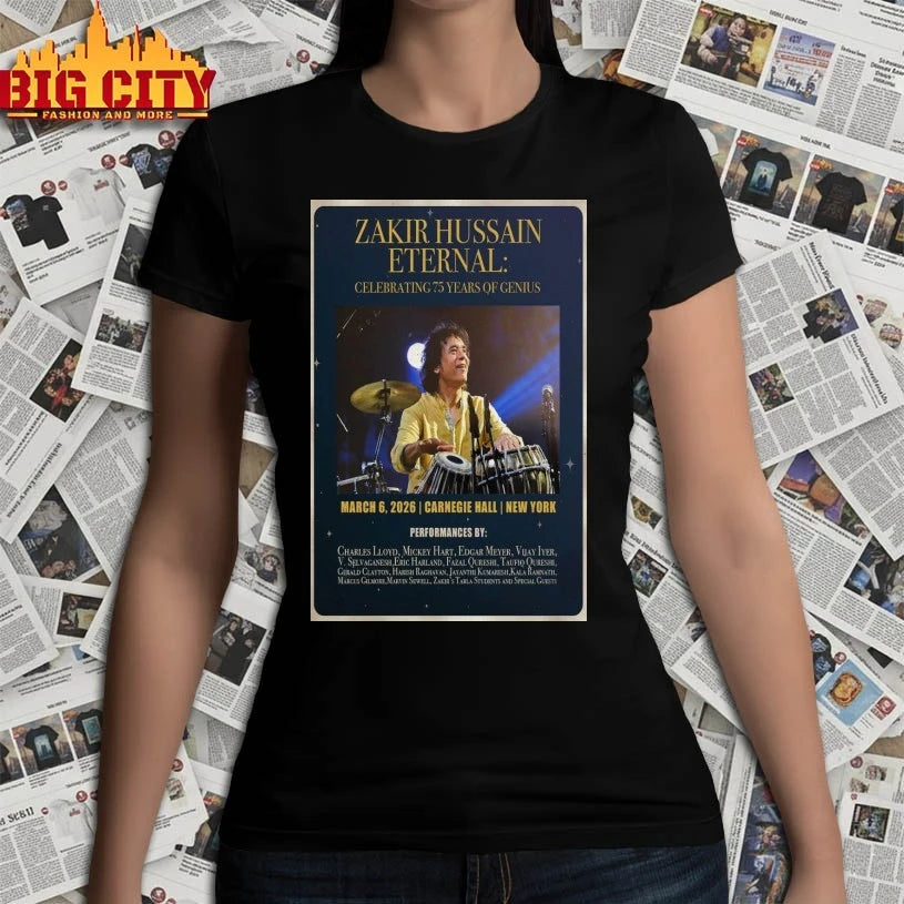 Zakir Hussain Carnegie Hall, New York 2026 Poster shirt