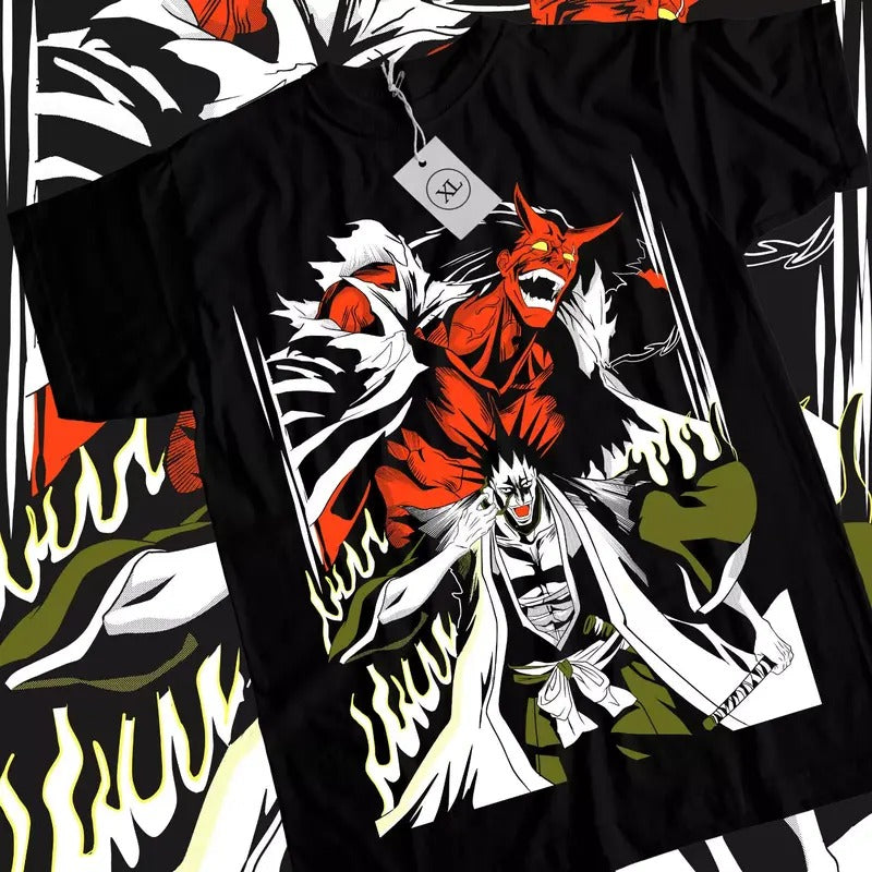 Zaraki Kenpachi T-Shirt Bleach Shirt Black Anime Manga Graphic Tee All Sizestyle{n002}2 Hoodie, Sweatshirt