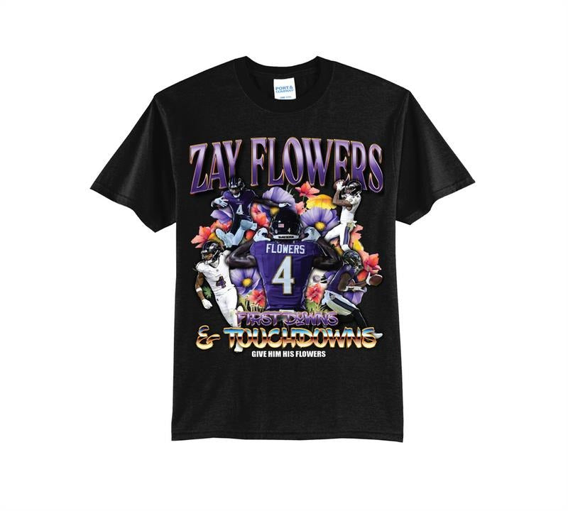 Zay Flowers Rapper Tee Hoodie, Sweatshirt | RetroVerseTees.com