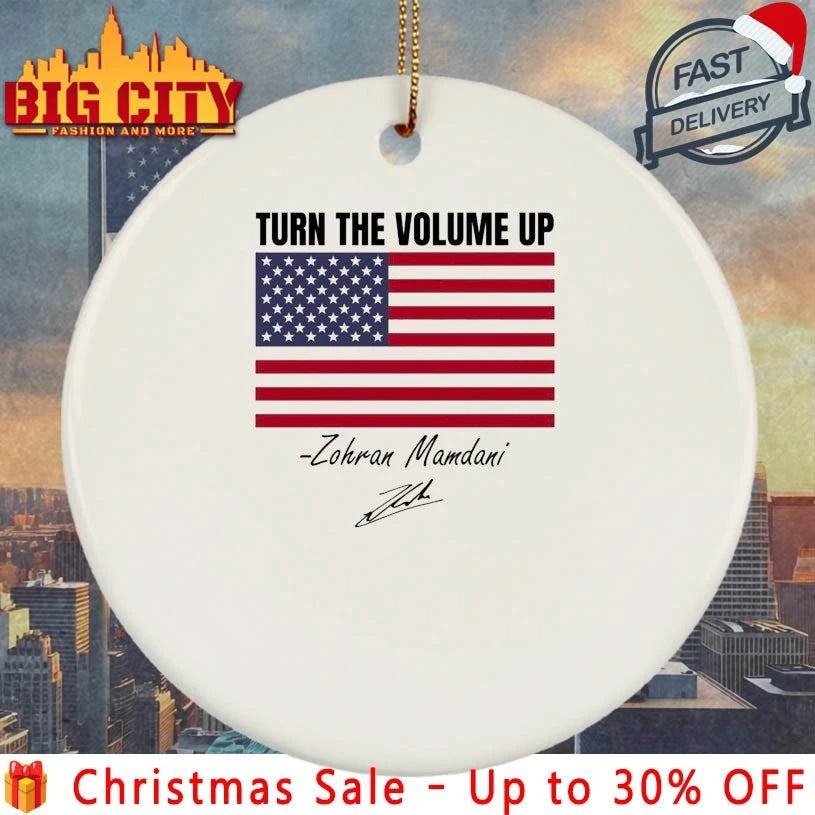 Zohran Mamdani Turn The Volume Up Signature American Flag Shirt