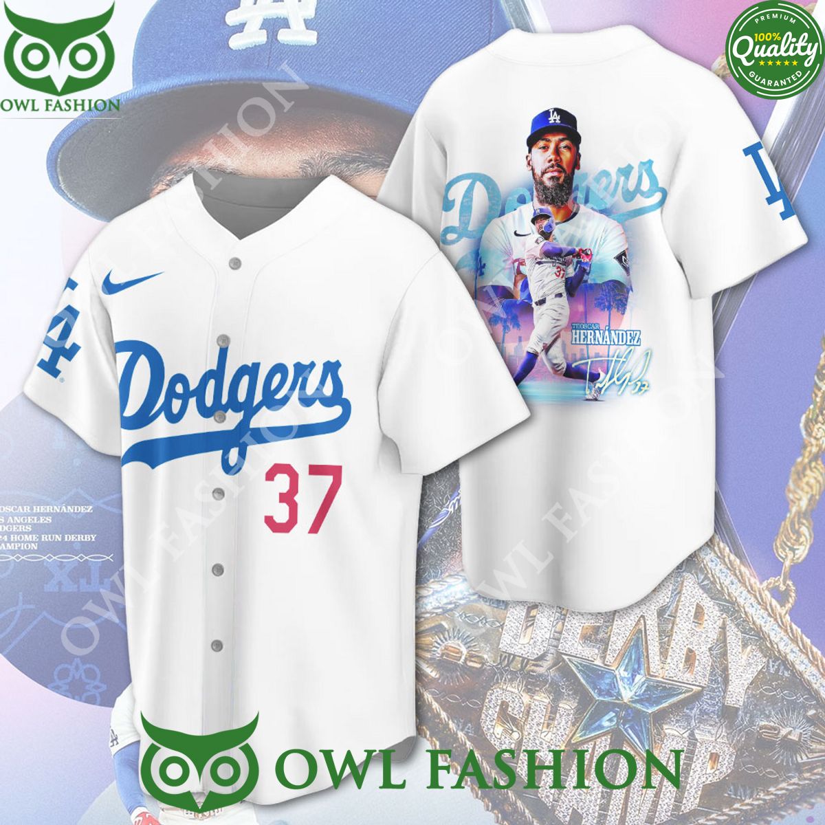 Los Angeles Dodgers x Teoscar Hernandez Baseball 3D Tshirt Baseball Jersey