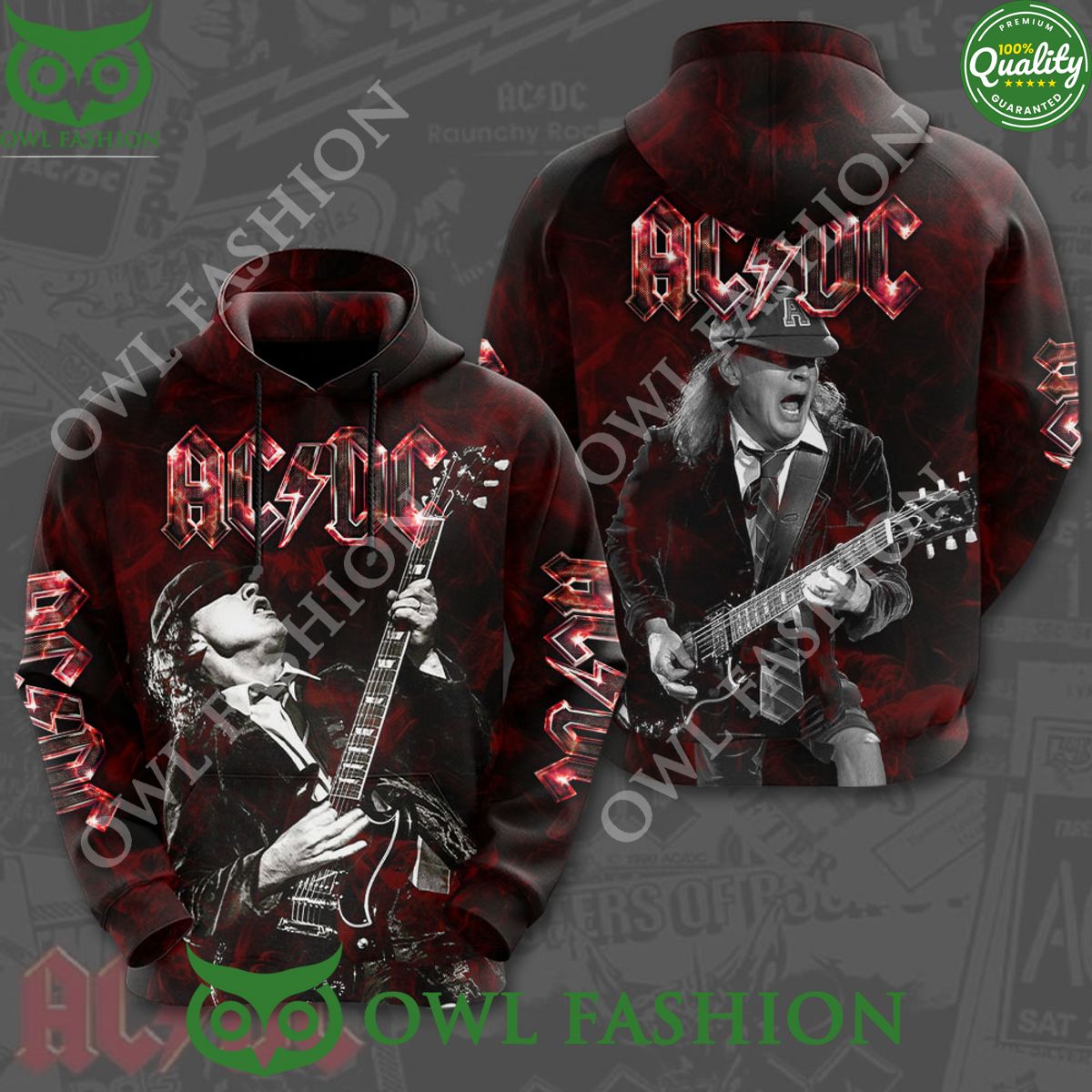 AC DC Electric Guitar Black 3D t Shirt