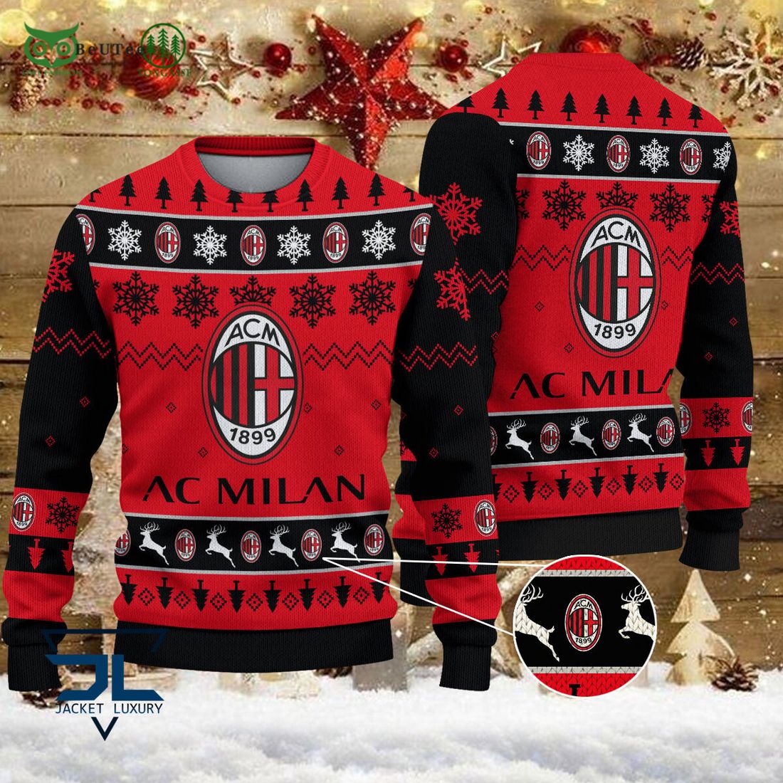 AC Milan Team Football Lega Serie A Ugly Sweater