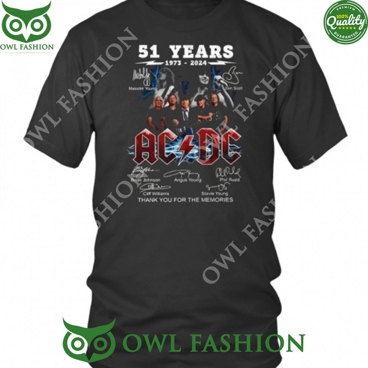 ACDC 51 years anniversary 1973 2024 for memories t shirt