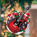 ACDC Guitar Rock Christmas Hat Arcylic Ornament 2024