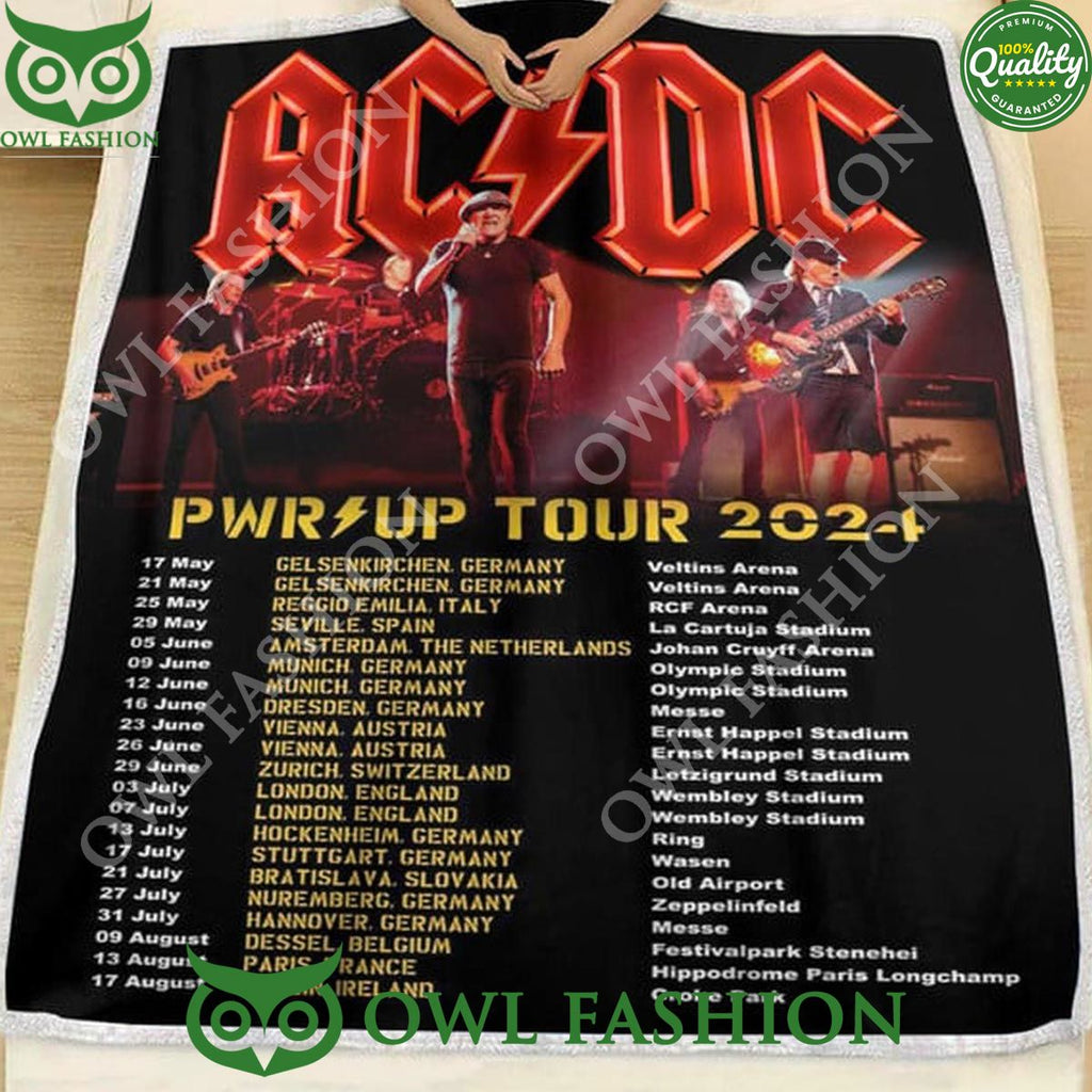 Acdc Pwr Up World Tour Schedule List 2024 Quilt Fleece Blanket