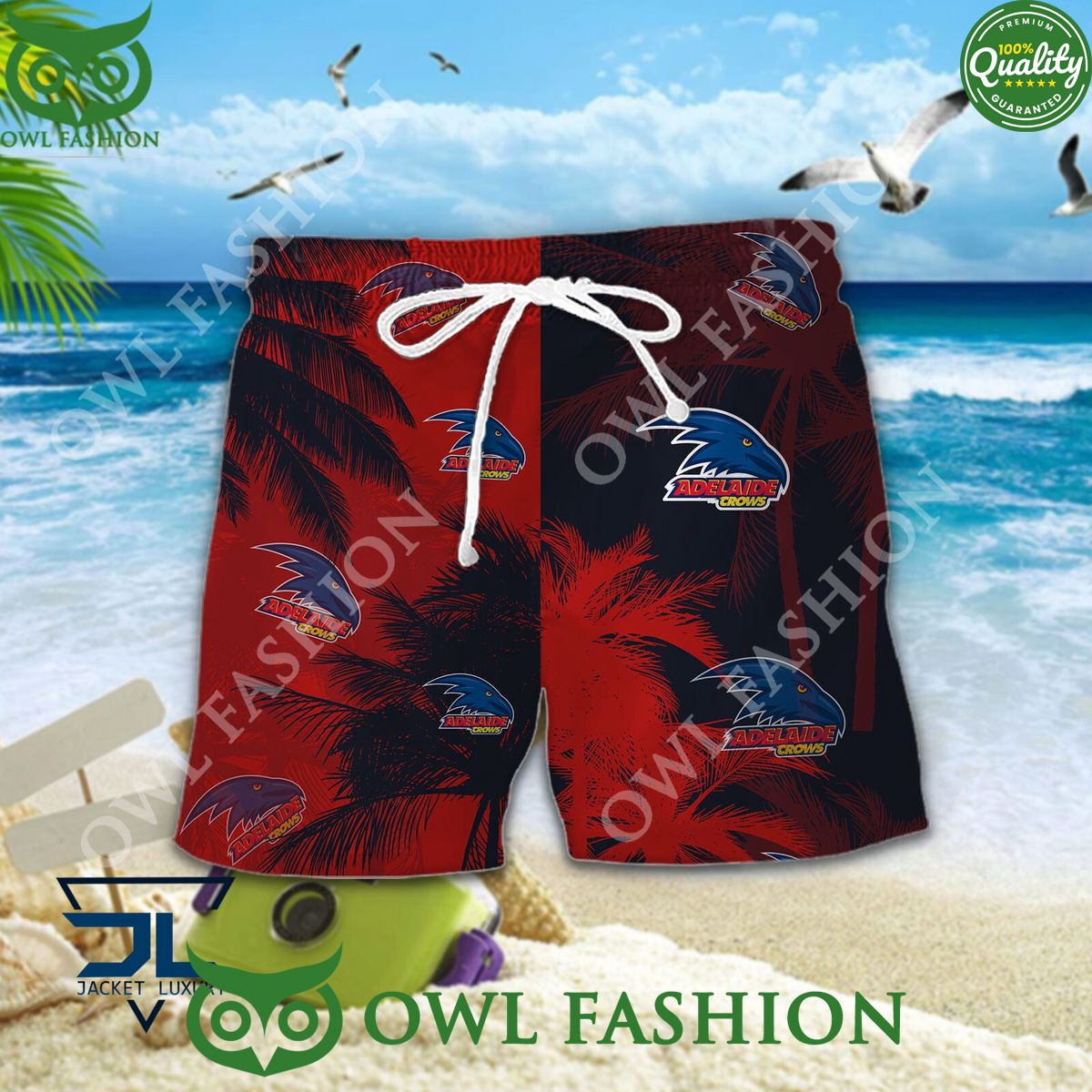 Adelaide Football Club AFL Australian Hawaiian shirt and short